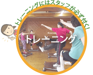 トレーニングにはスタッフが必ずつく!トレーニングを詳しく見る